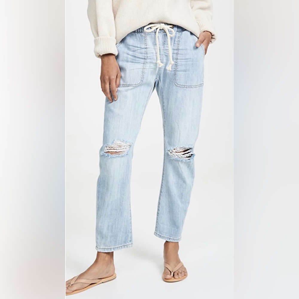 One Teaspoon Shabbies Drawstring Boyfriend Jeans | Size XS | Light Wash